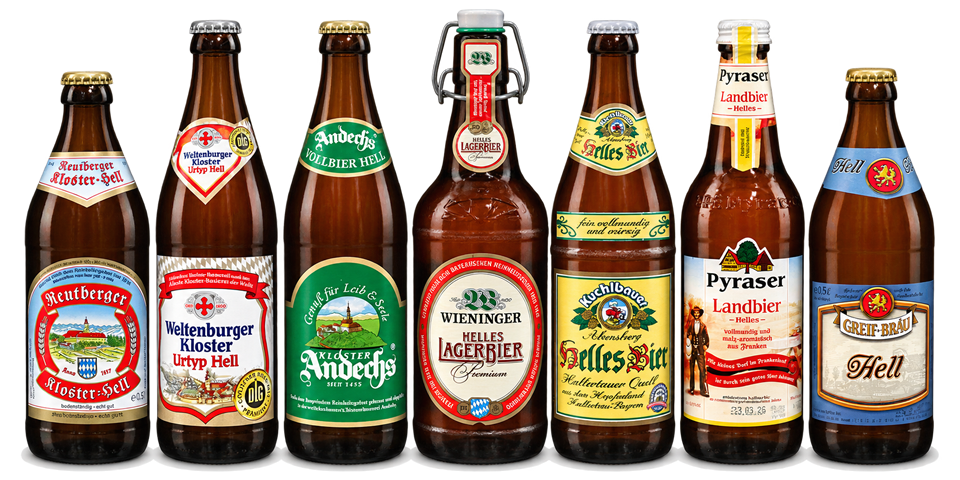 Bild Helles Bier, Lagerbiere, Landbiere, diverse Flaschen