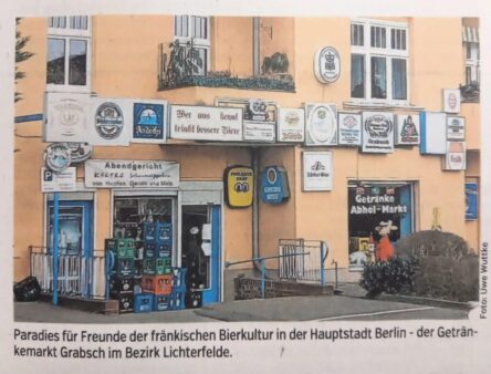 Bild eines Artikels der Nordbayerische Nachrichten, HFO 6.2.23 zum Thema bayerische Bierkultur in Berlin-Lichterfelde