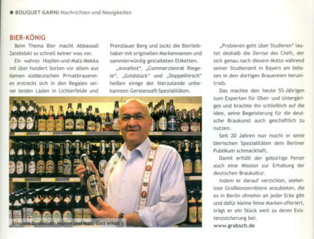 Bild zeigt Presseartikel Garcon – Gastronomie. Hotellerie und Lebensart, Heft 2/2011, S. 102