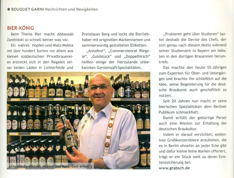 Bild zeigt Presseartikel Garcon – Gastronomie. Hotellerie und Lebensart, Heft 2/2011, S. 102